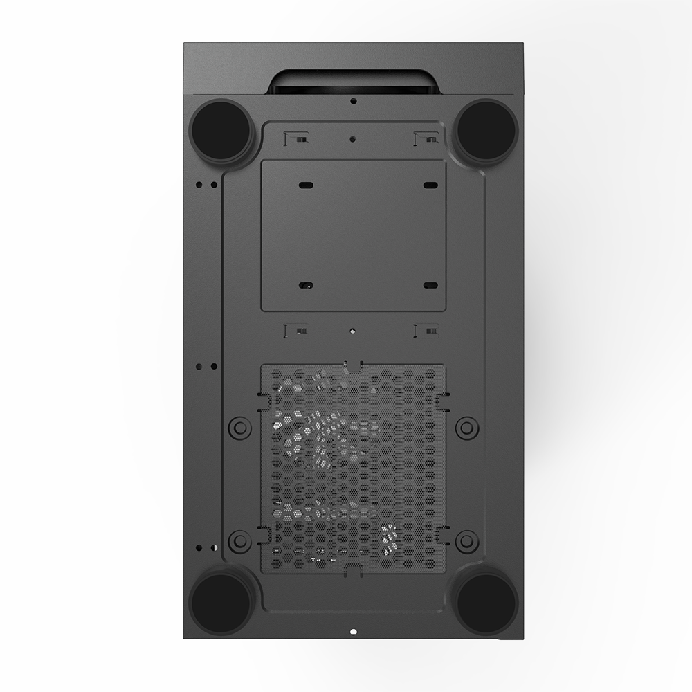 Montech X3 Glas Sort - 6 Fans Inkluderet (Statisk RGB) - Tempereret Glas Side