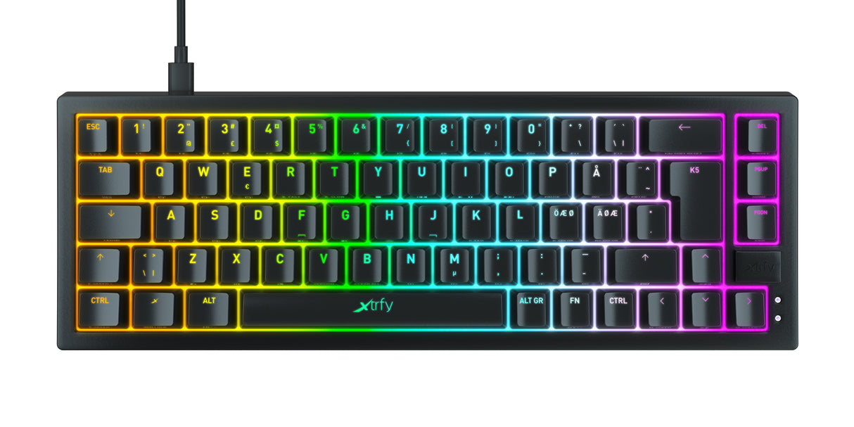 Xtrfy K5 RGB, Compact 65% Sort Xtrfy