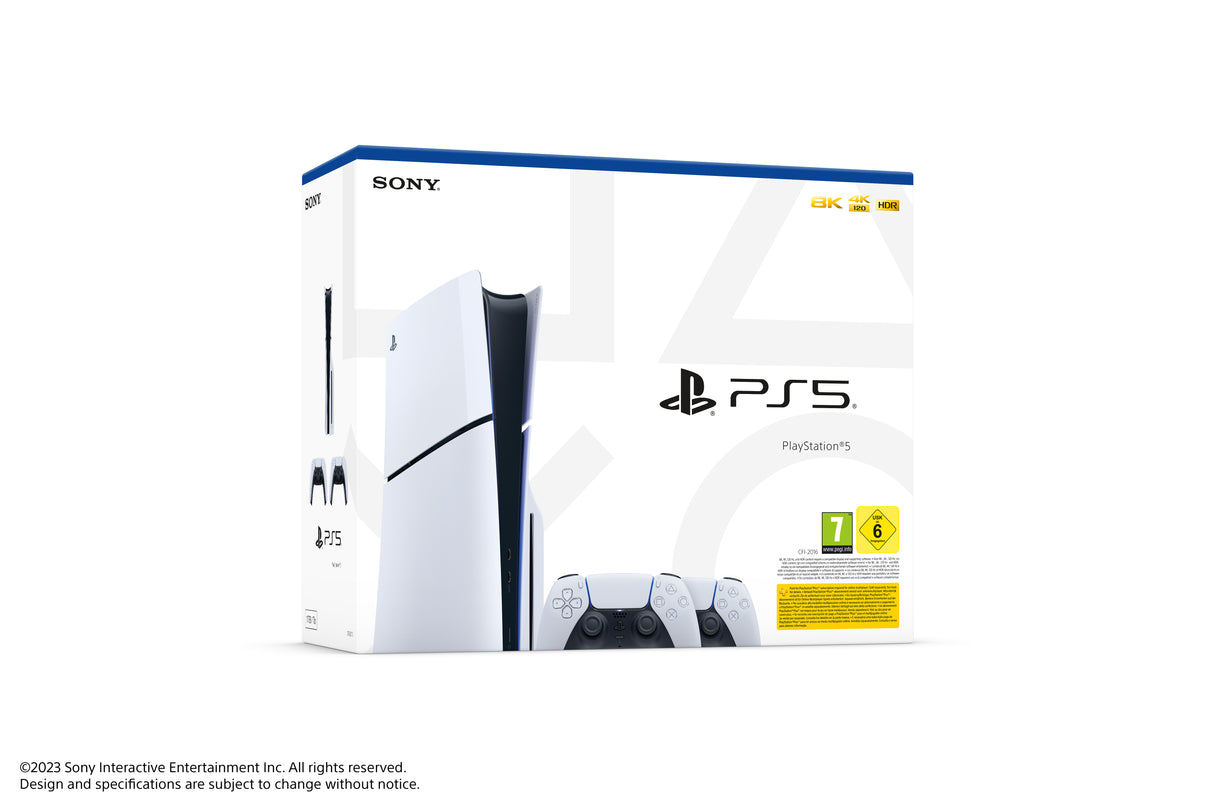 Sony Playstation 5 Slim med skivenhet inkl. 2 handkontroller