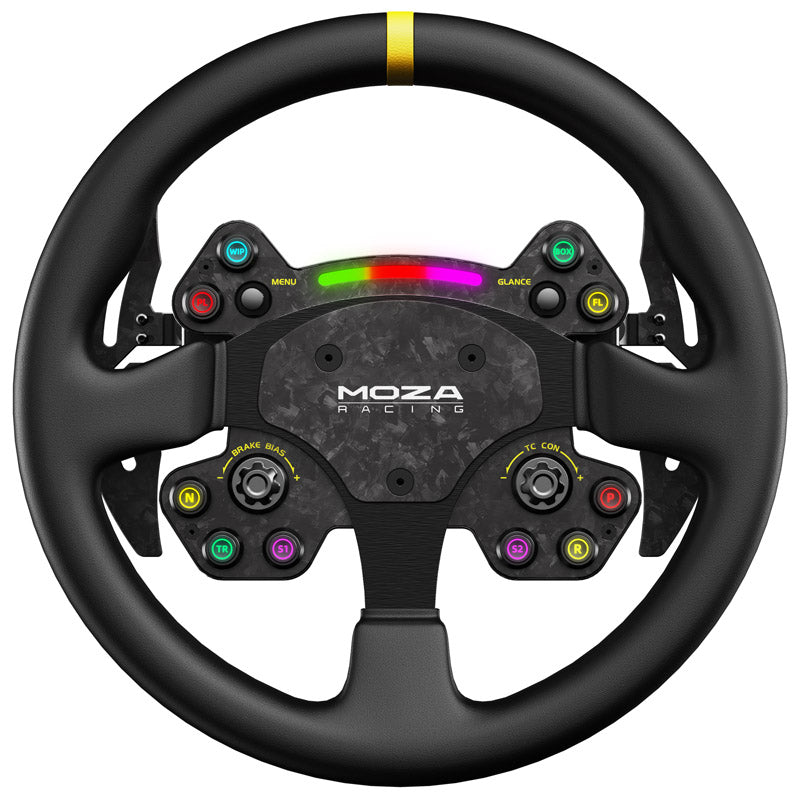 MOZA RS V2 Ratt, Rund - Läder (33 cm)