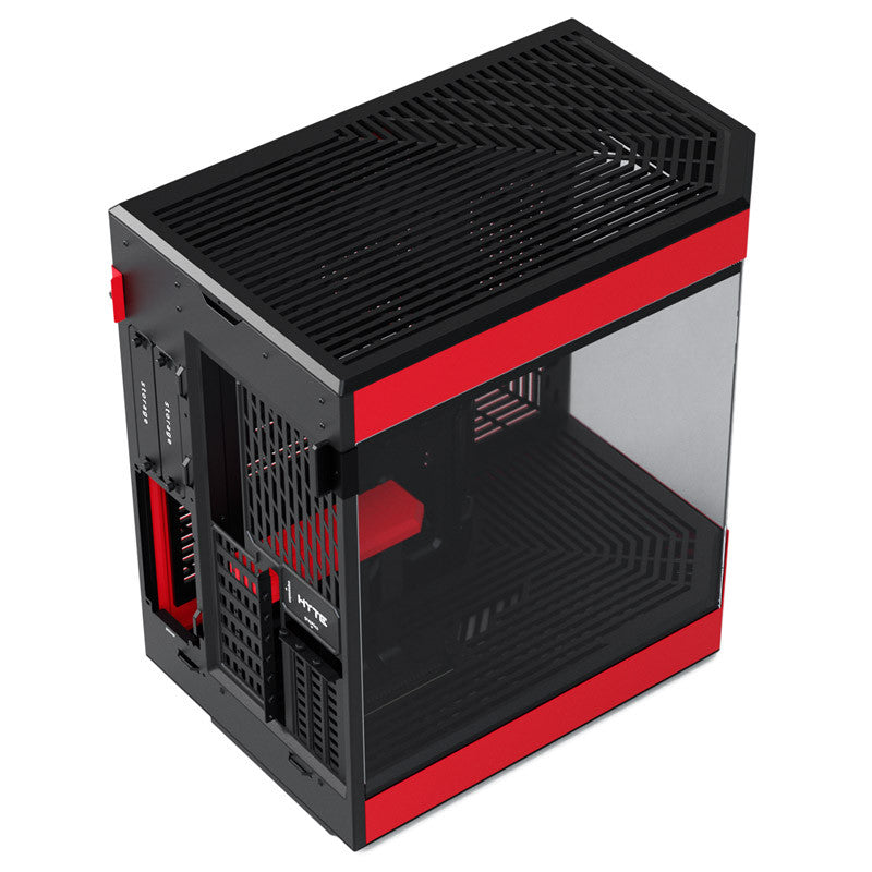 Hyte Y60 Midi Tower - Black/Red, PCI-e 4.0, Panoramic Glass View HYTE