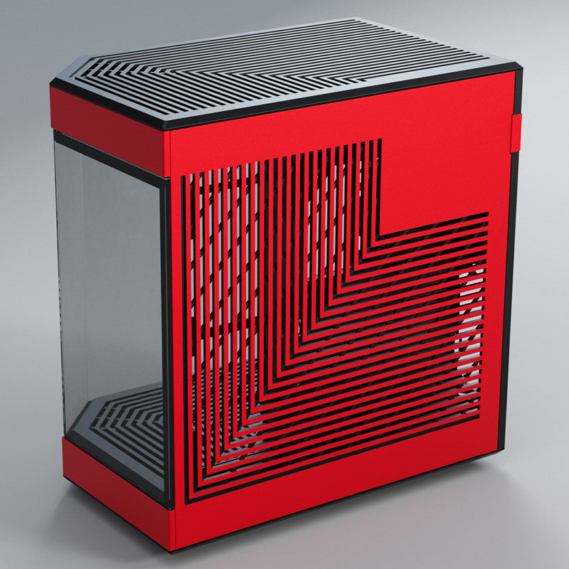 Hyte Y60 Midi Tower - Black/Red, PCI-e 4.0, Panoramic Glass View HYTE