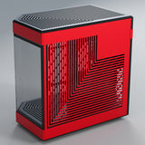 Hyte Y60 Midi Tower - Black/Red, PCI-e 4.0, Panoramic Glass View HYTE