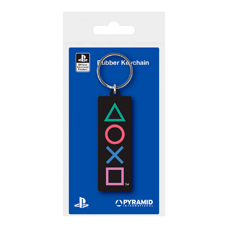 Playstation-formad gumminyckelring