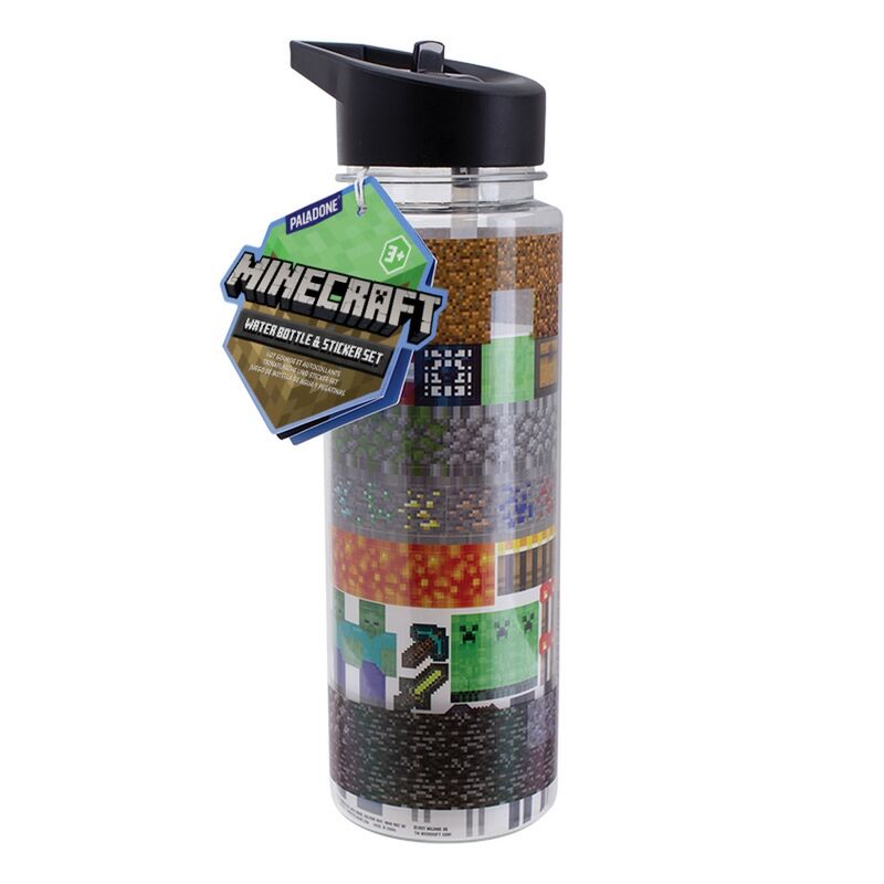 Minecraft Vandflaske og Sticker Sæt Paladone