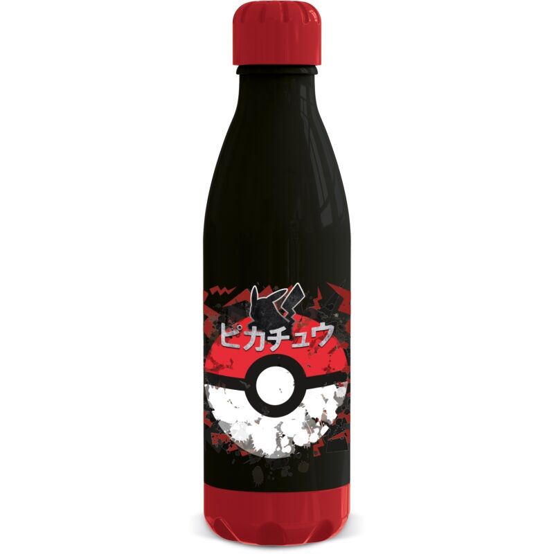 Plastflaske Pikachu Og Pokeball (Rød/Sort) 660 ml