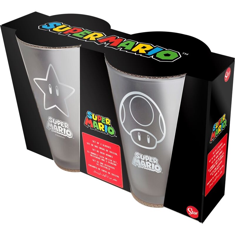 Sæt Med 2 Glas - Star Og Svamp - 490 ml