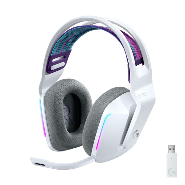 Logitech - G733 LIGHTSPEED Headset - vit - 2,4GHZ