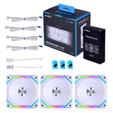 Lian Li UNI FAN SL V2 120 RGB PWM Fan 3 Pack, White - 120 mm, 28mm frame Lian Li