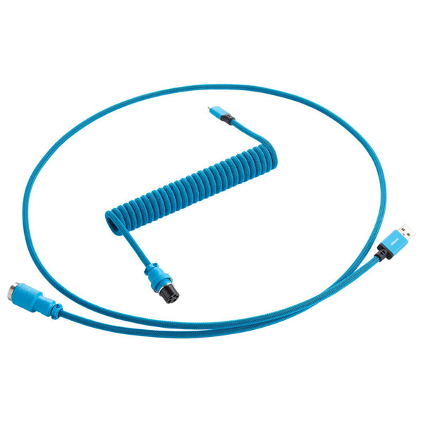 CableMod Pro Coiled Keyboard Kabel USB A till USB Typ C, Spectrum Blue - 150cm