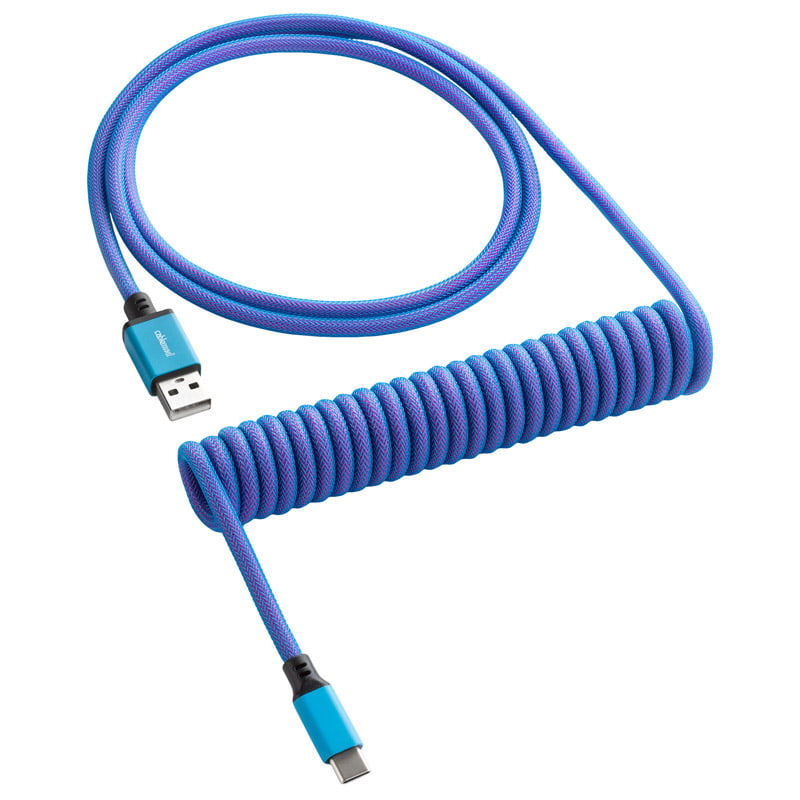 CableMod Classic Coiled Keyboard Kabel USB-C till USB Typ A, Galaxy Blue - 150cm