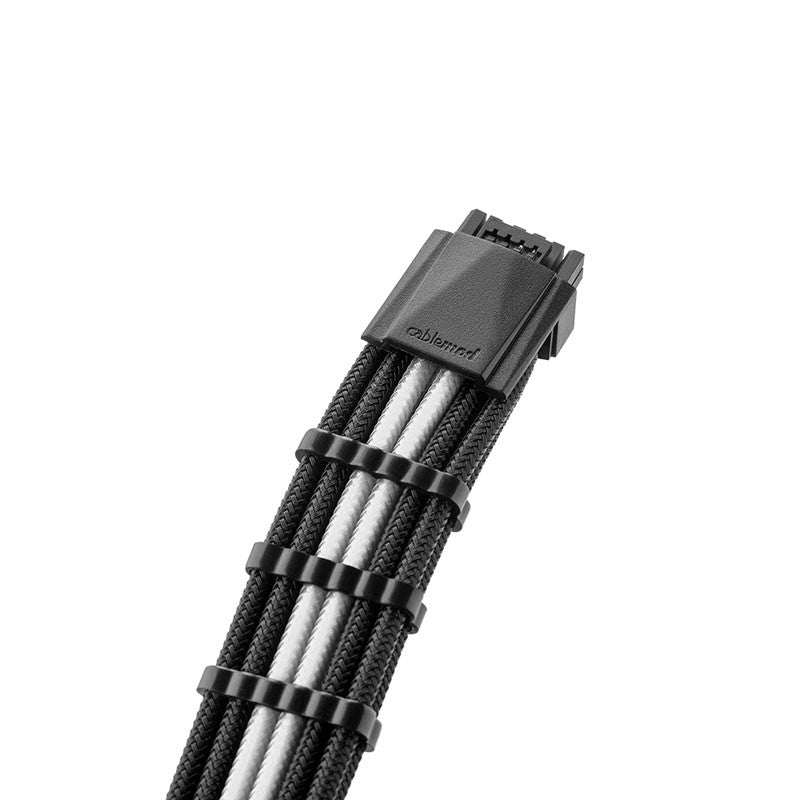 CableMod RT-Series Pro ModMesh 12VHPWR till 3x PCI-e-kabel för ASUS/Seasonic - 60 cm, svart/vit
